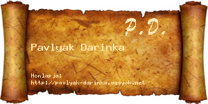 Pavlyak Darinka névjegykártya